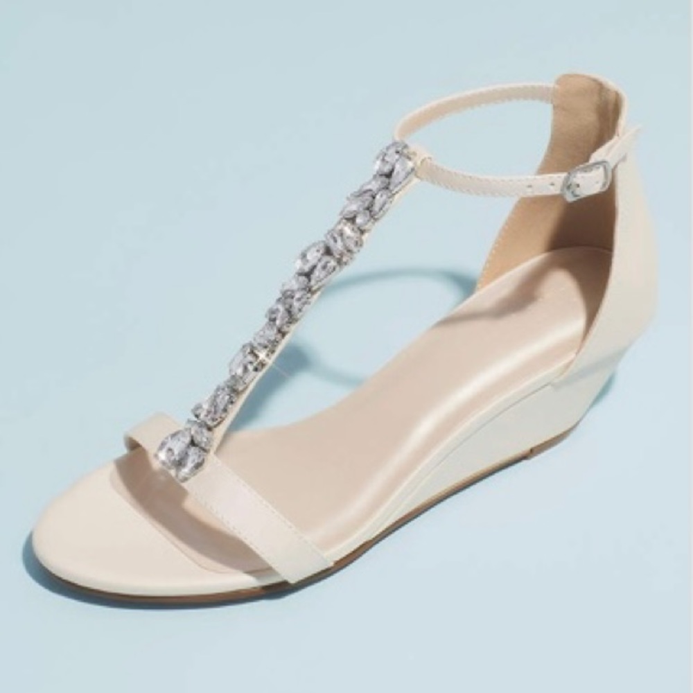 Ivory Bridal Wedge Shoe
